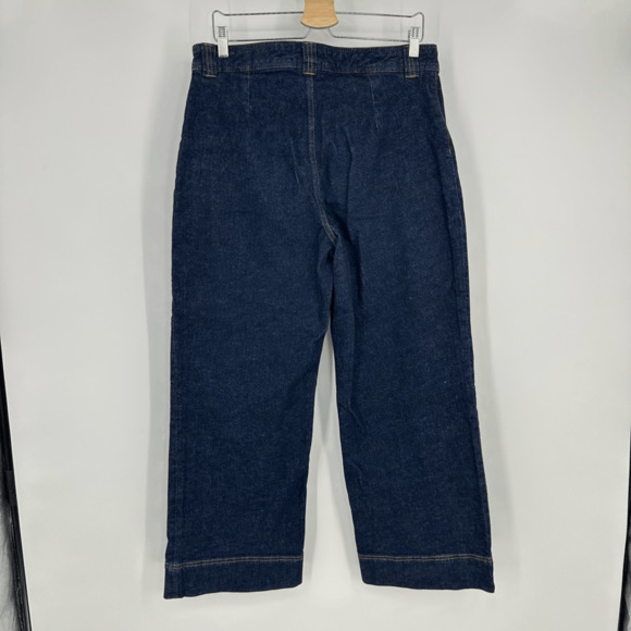& Other Stories Women’s High Rise Wide Leg Jeans Size 12 Dark Wash Denim Pockets - Picture 2 of 13